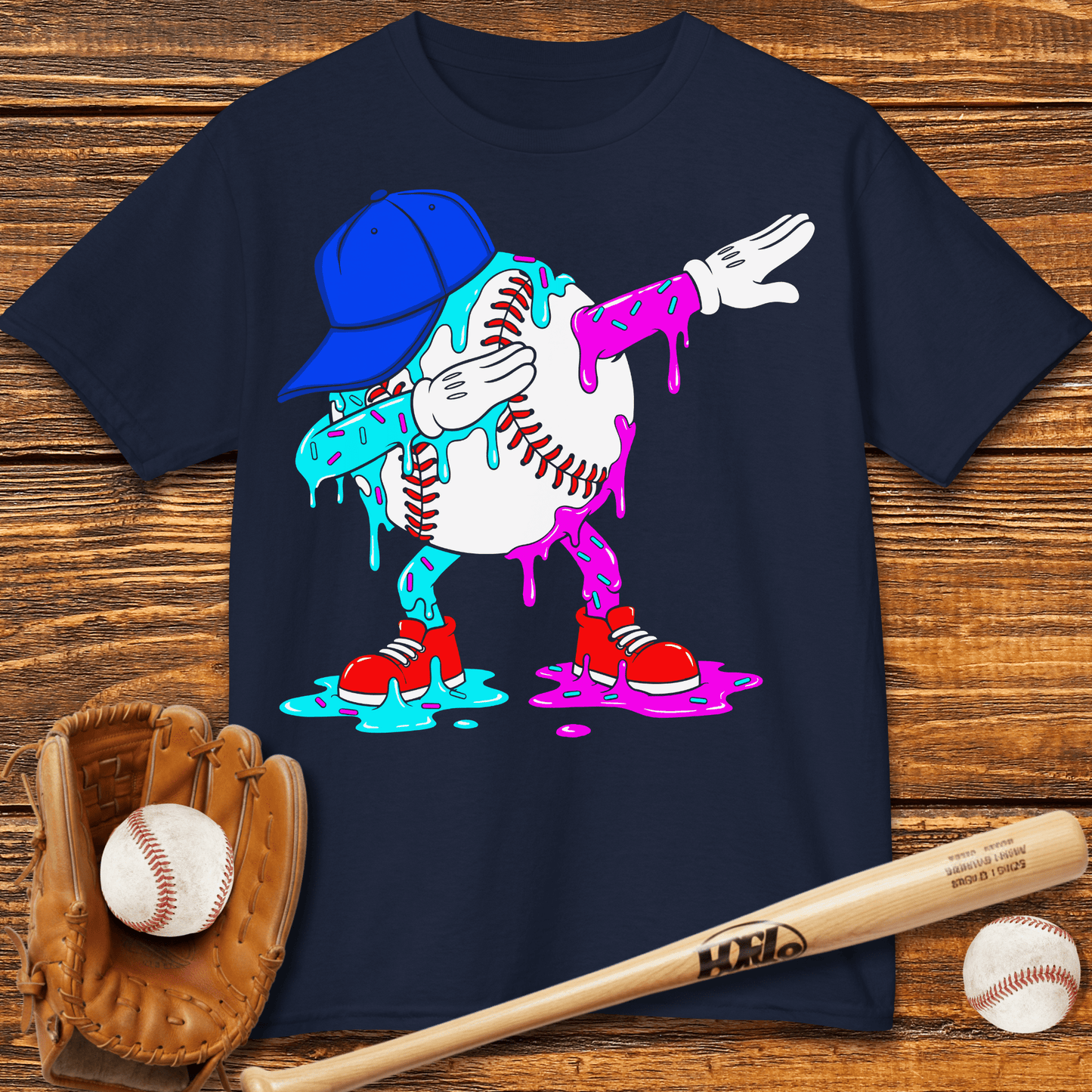 Dabbing Baseball Drip Kids T-Shirt - HomeRun PrintsKids clothes