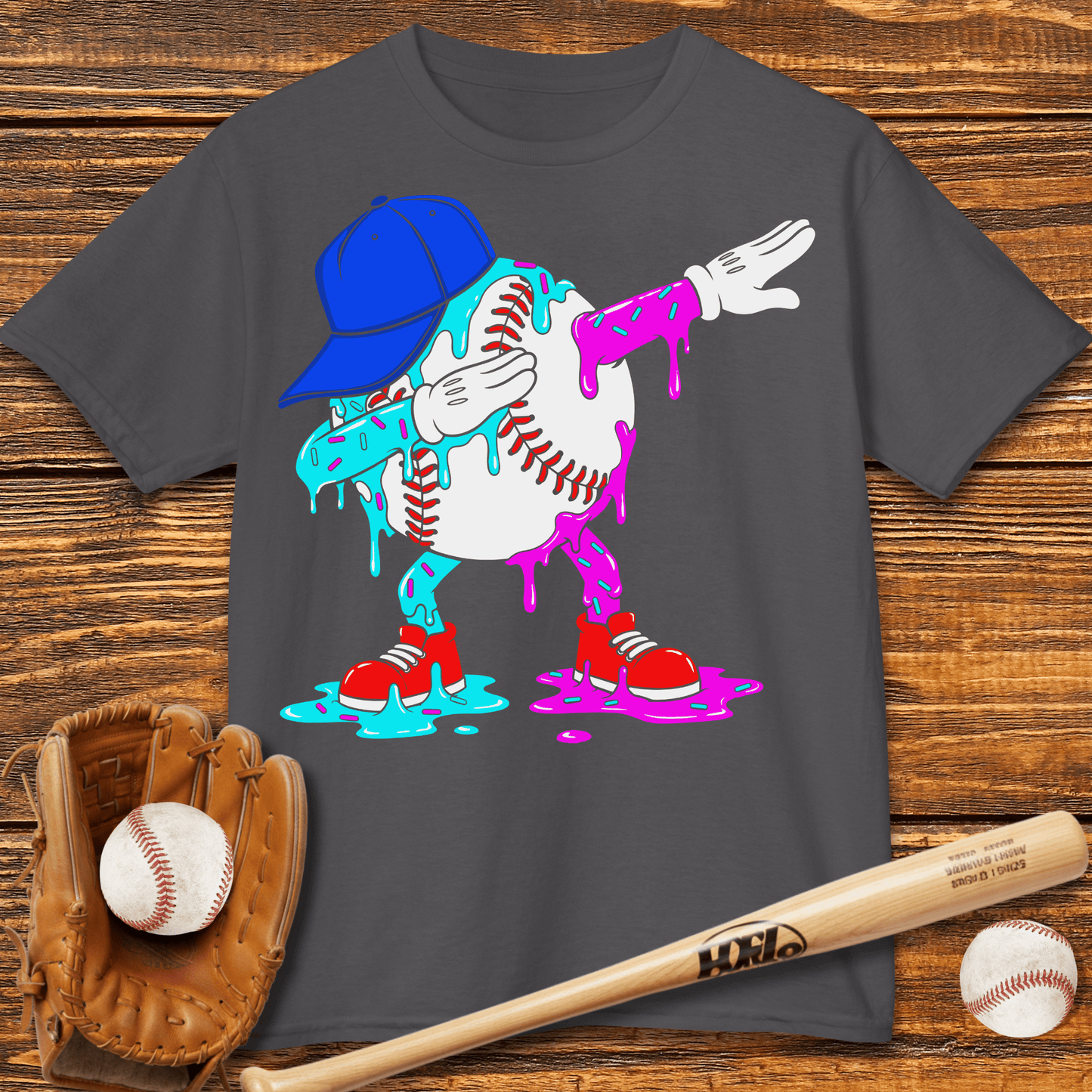 Dabbing Baseball Drip Kids T-Shirt - HomeRun PrintsKids clothes