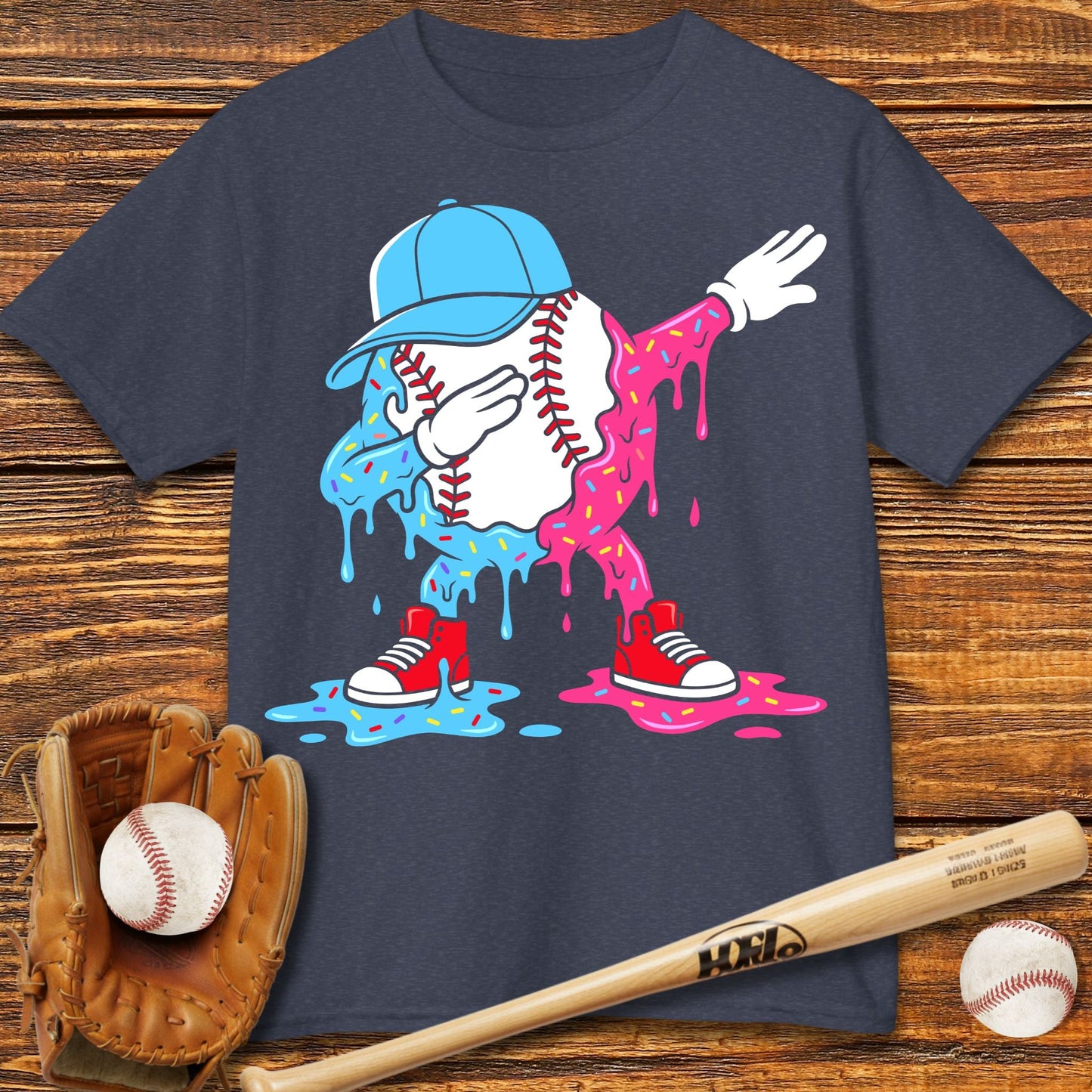 Dabbing Baseball Drip Kids T-shirt - HomeRun PrintsKids clothes