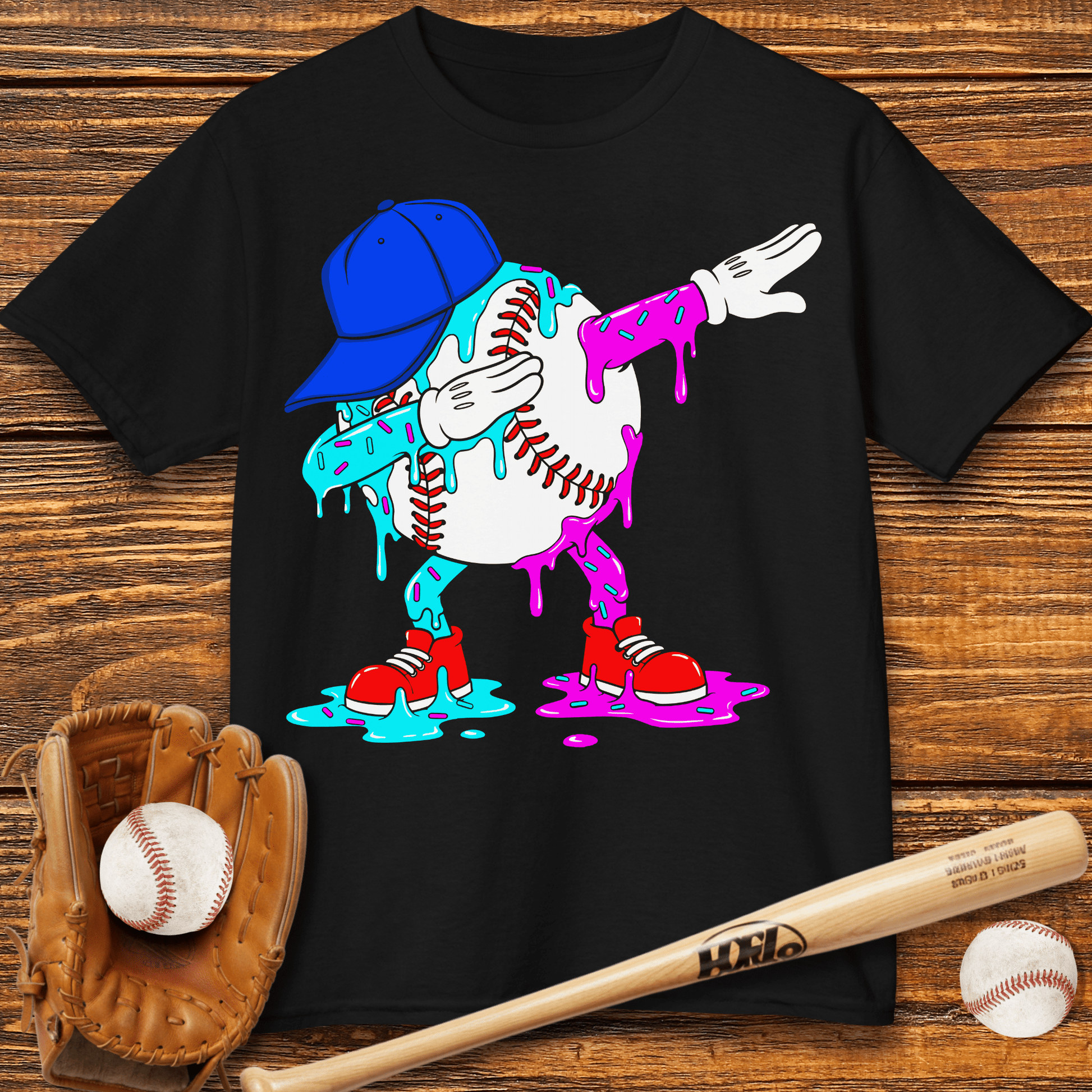 Dabbing Baseball Drip Kids T-Shirt - HomeRun PrintsKids clothes