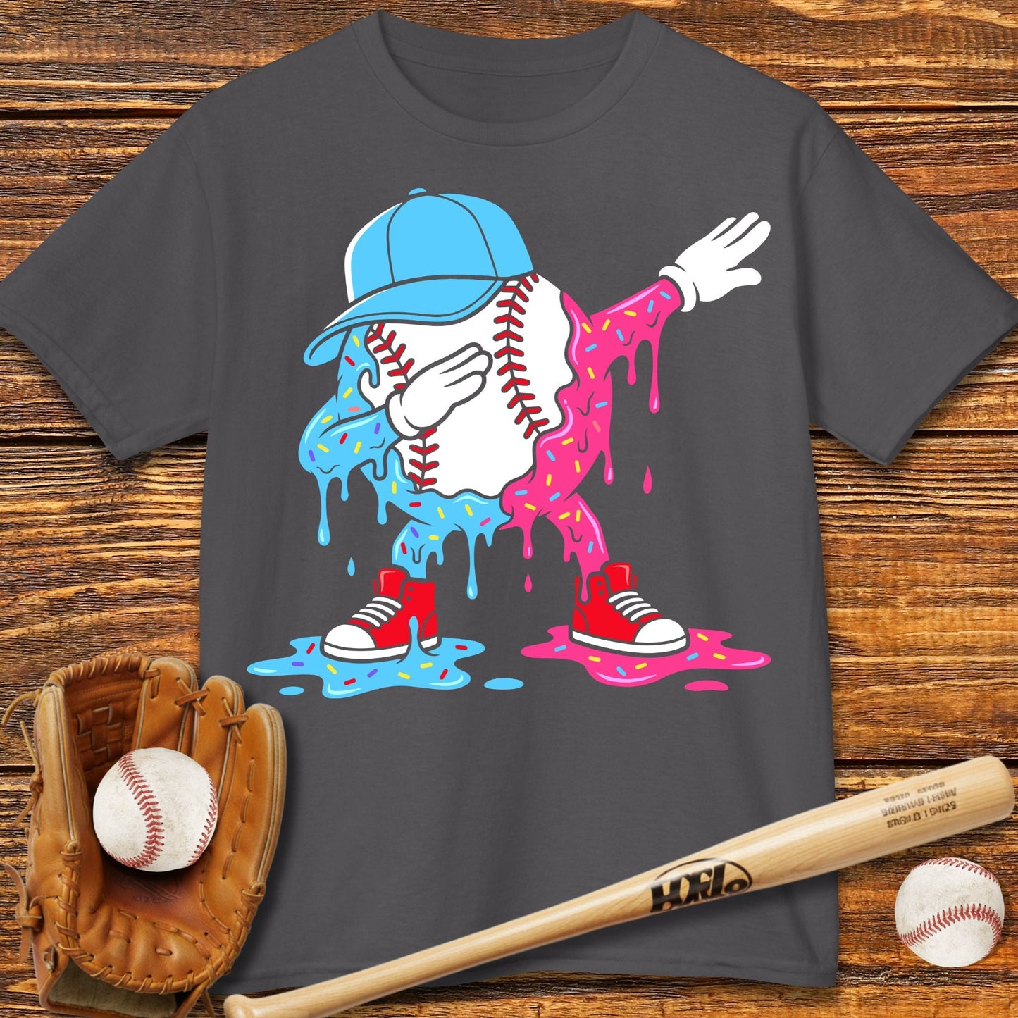 Dabbing Baseball Drip Kids T-shirt - HomeRun PrintsKids clothes