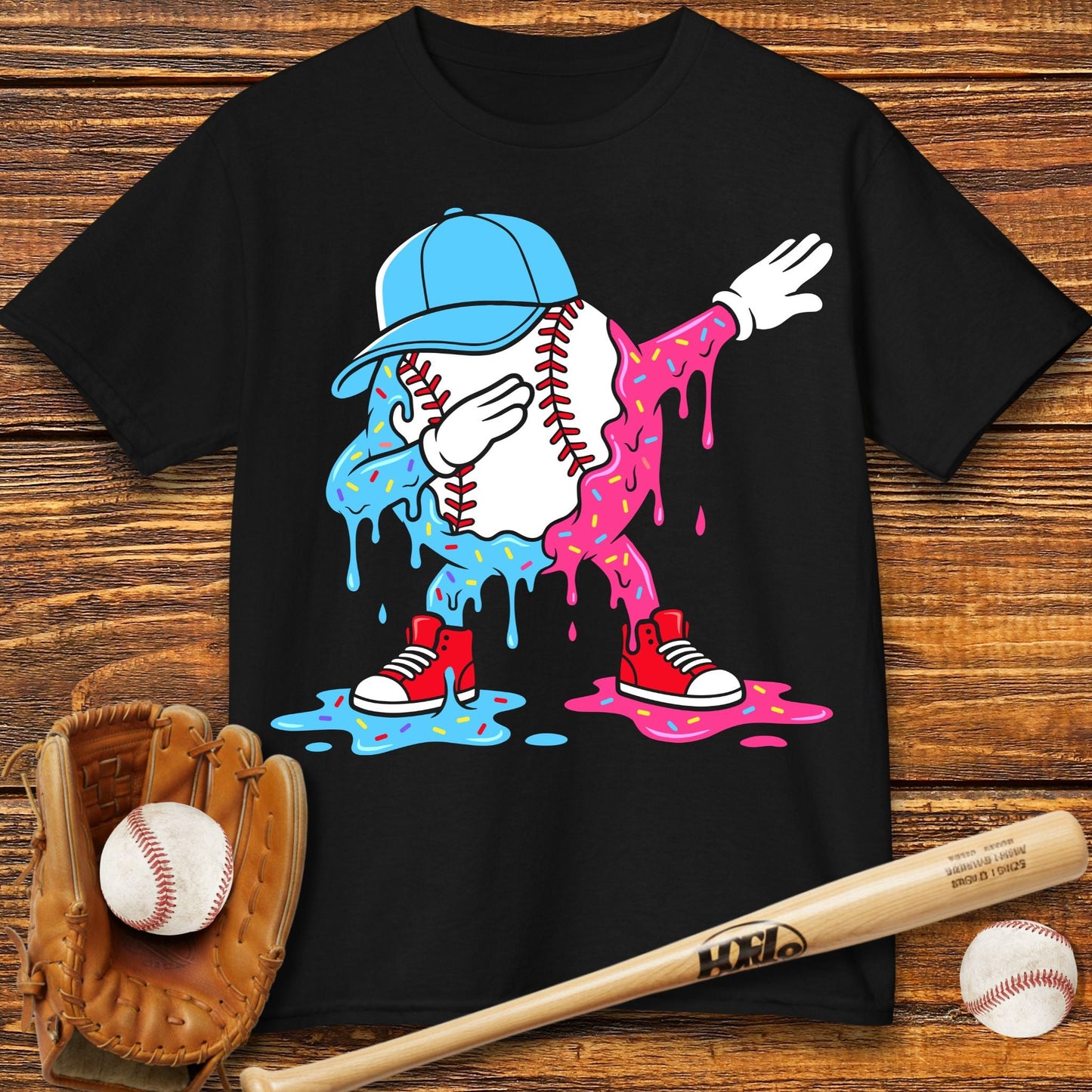Dabbing Baseball Drip Kids T-shirt - HomeRun PrintsKids clothes