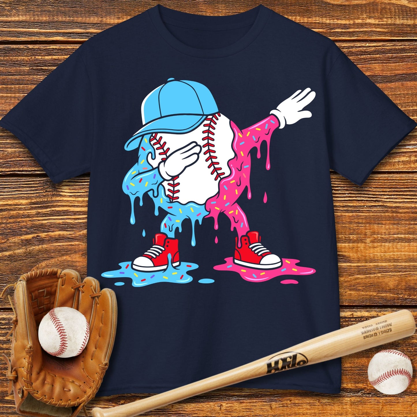 Dabbing Baseball Drip Kids T-shirt - HomeRun PrintsKids clothes