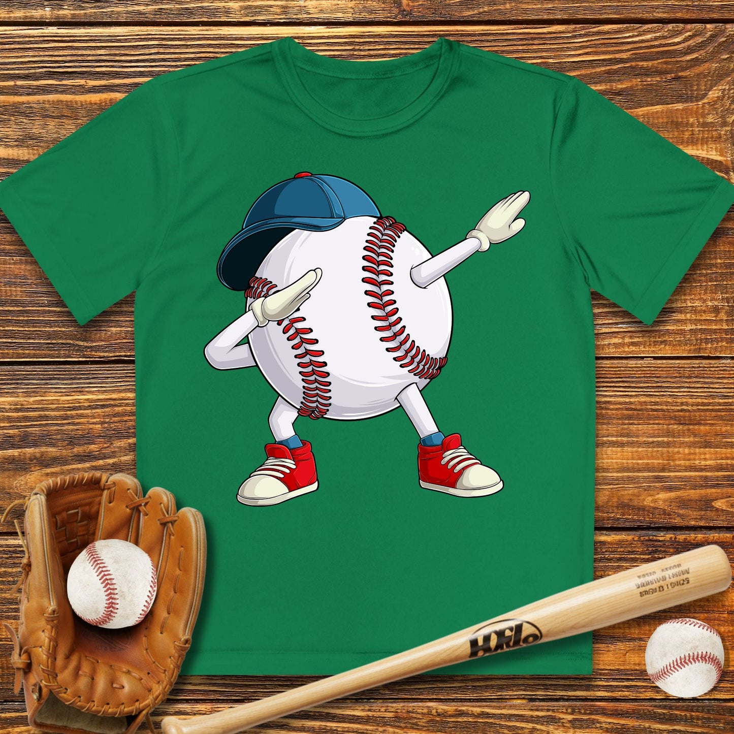 Dabbing Baseball Youth Athletic Tee - HomeRun PrintsAthletic Tee