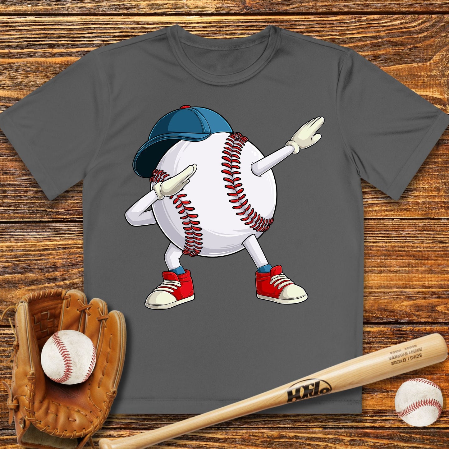Dabbing Baseball Youth Athletic Tee - HomeRun PrintsAthletic Tee