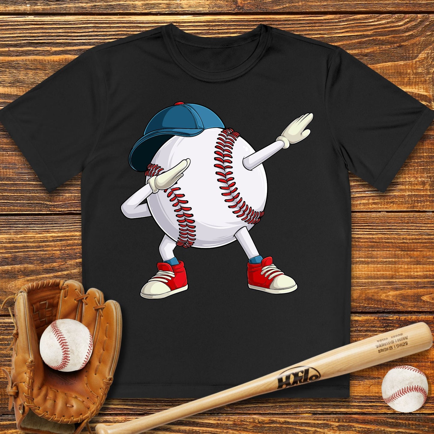 Dabbing Baseball Youth Athletic Tee - HomeRun PrintsAthletic Tee