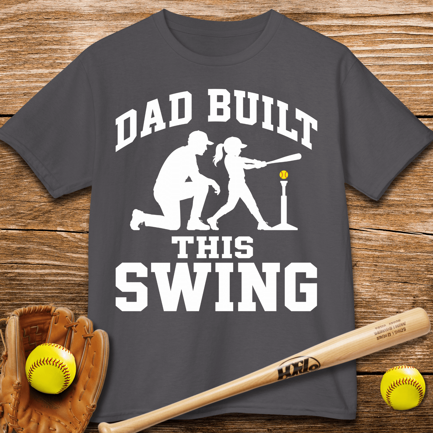 Dad Coached Her Swing Kids T-shirt - HomeRun PrintsKids clothes