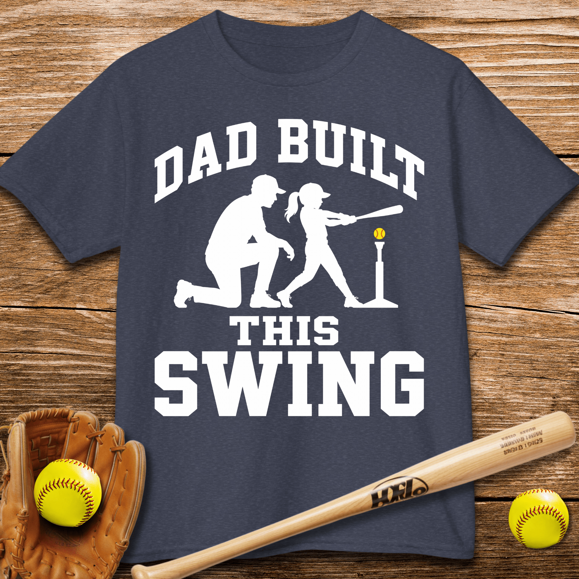 Dad Coached Her Swing Kids T-shirt - HomeRun PrintsKids clothes