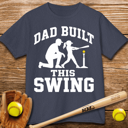 Dad Coached Her Swing Kids T-shirt - HomeRun PrintsKids clothes