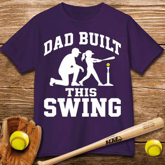 Dad Coached Her Swing Kids T-shirt - HomeRun PrintsKids clothes