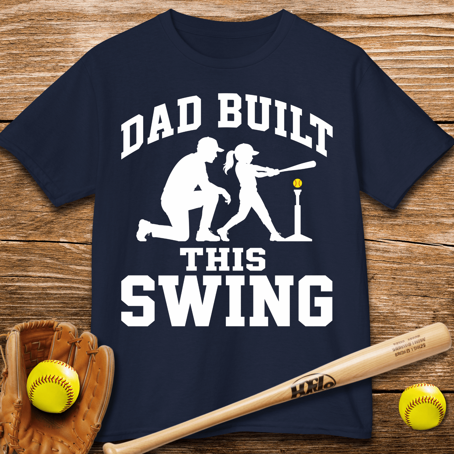 Dad Coached Her Swing Kids T-shirt - HomeRun PrintsKids clothes