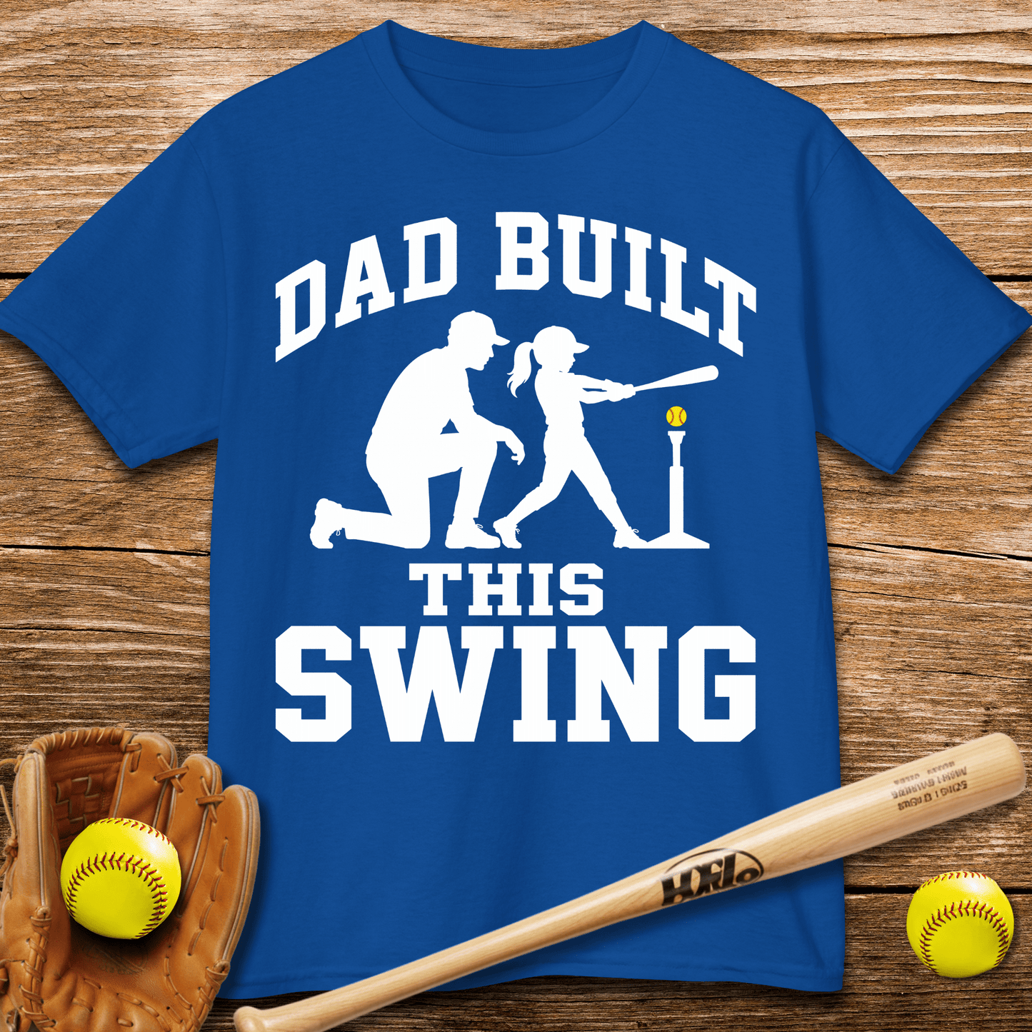 Dad Coached Her Swing Kids T-shirt - HomeRun PrintsKids clothes
