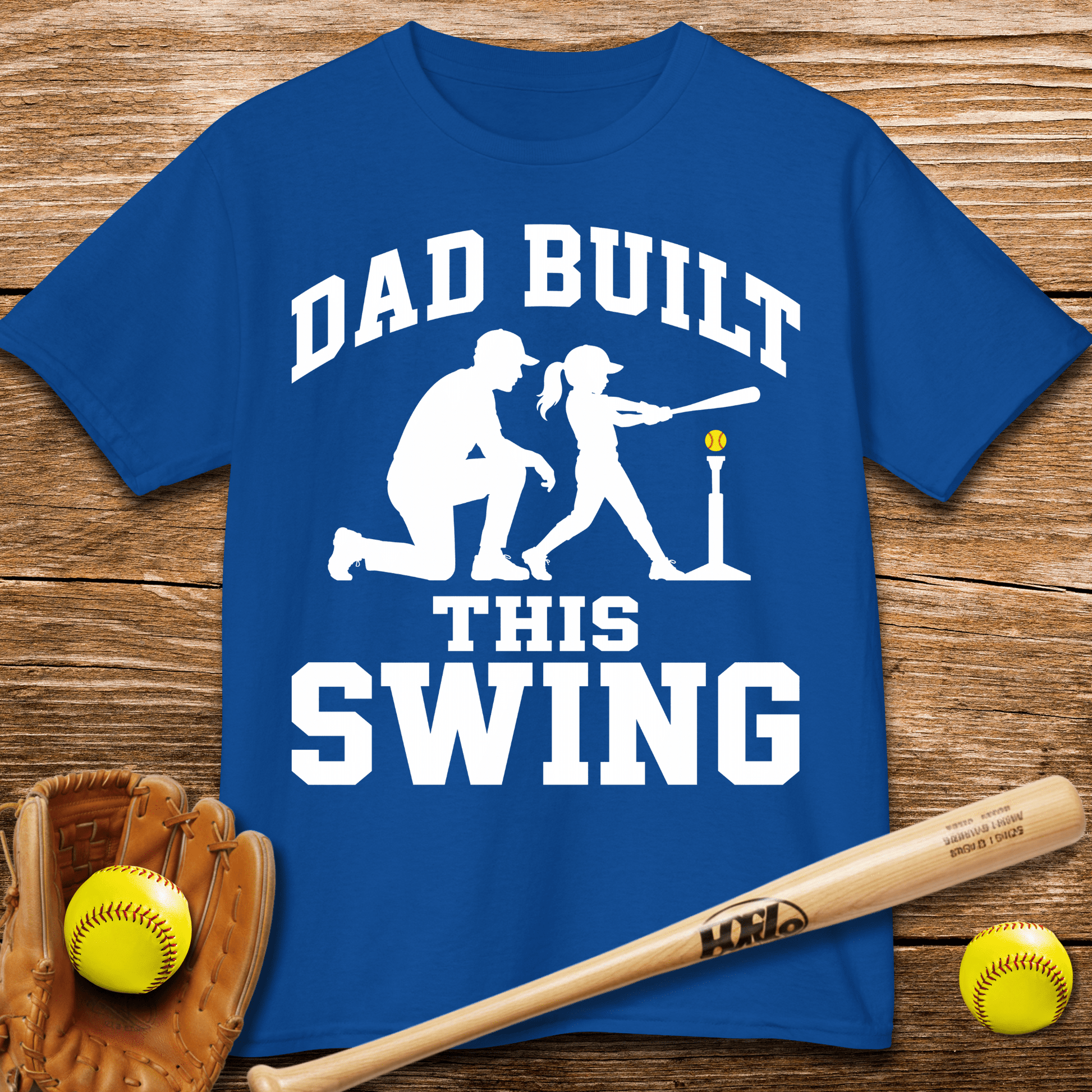 Dad Coached Her Swing Kids T-shirt - HomeRun PrintsKids clothes