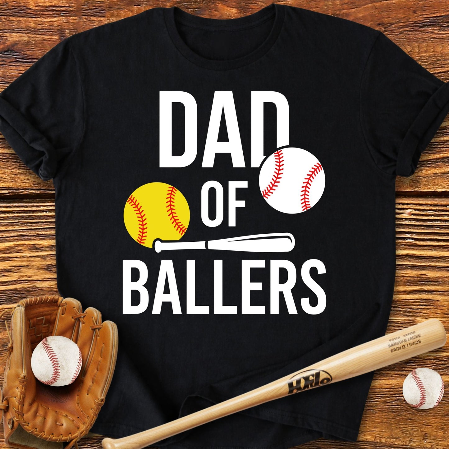 Dad Of Ballers T-Shirt - HomeRun PrintsT-Shirt