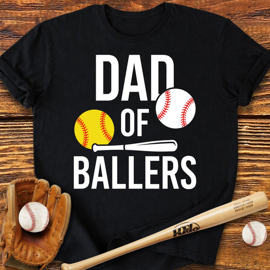 Dad Of Ballers T-Shirt - HomeRun PrintsT-Shirt