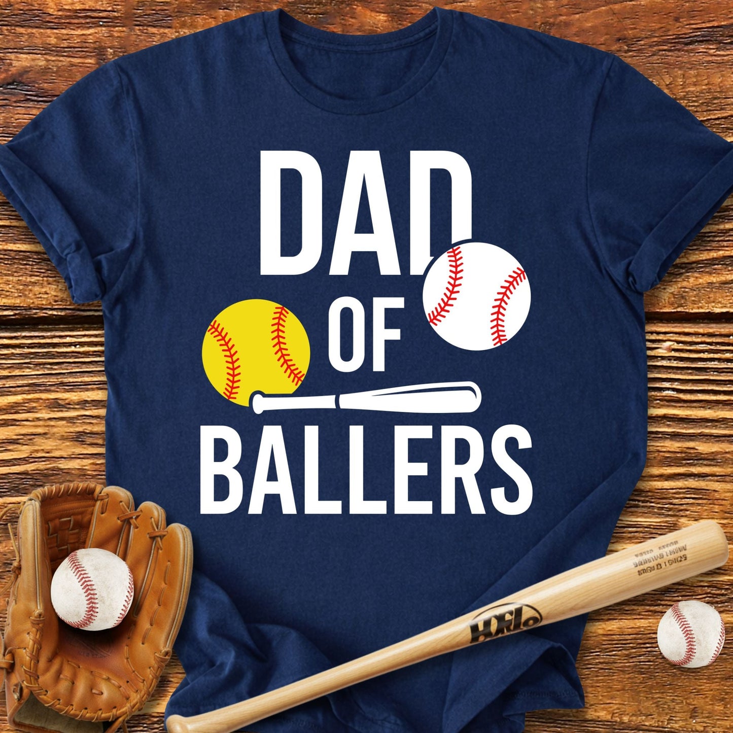 Dad Of Ballers T-Shirt - HomeRun PrintsT-Shirt