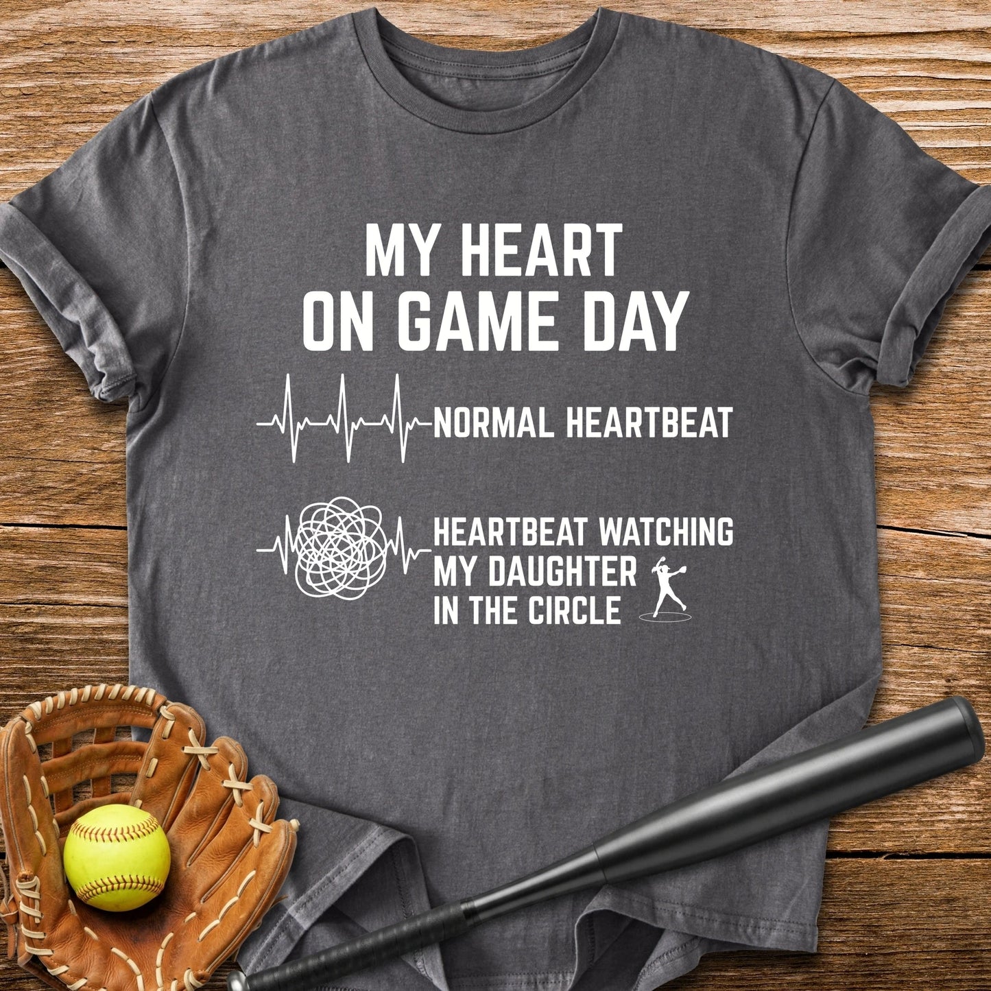 Daughter Circle Races My Heart - HomeRun PrintsT-Shirt
