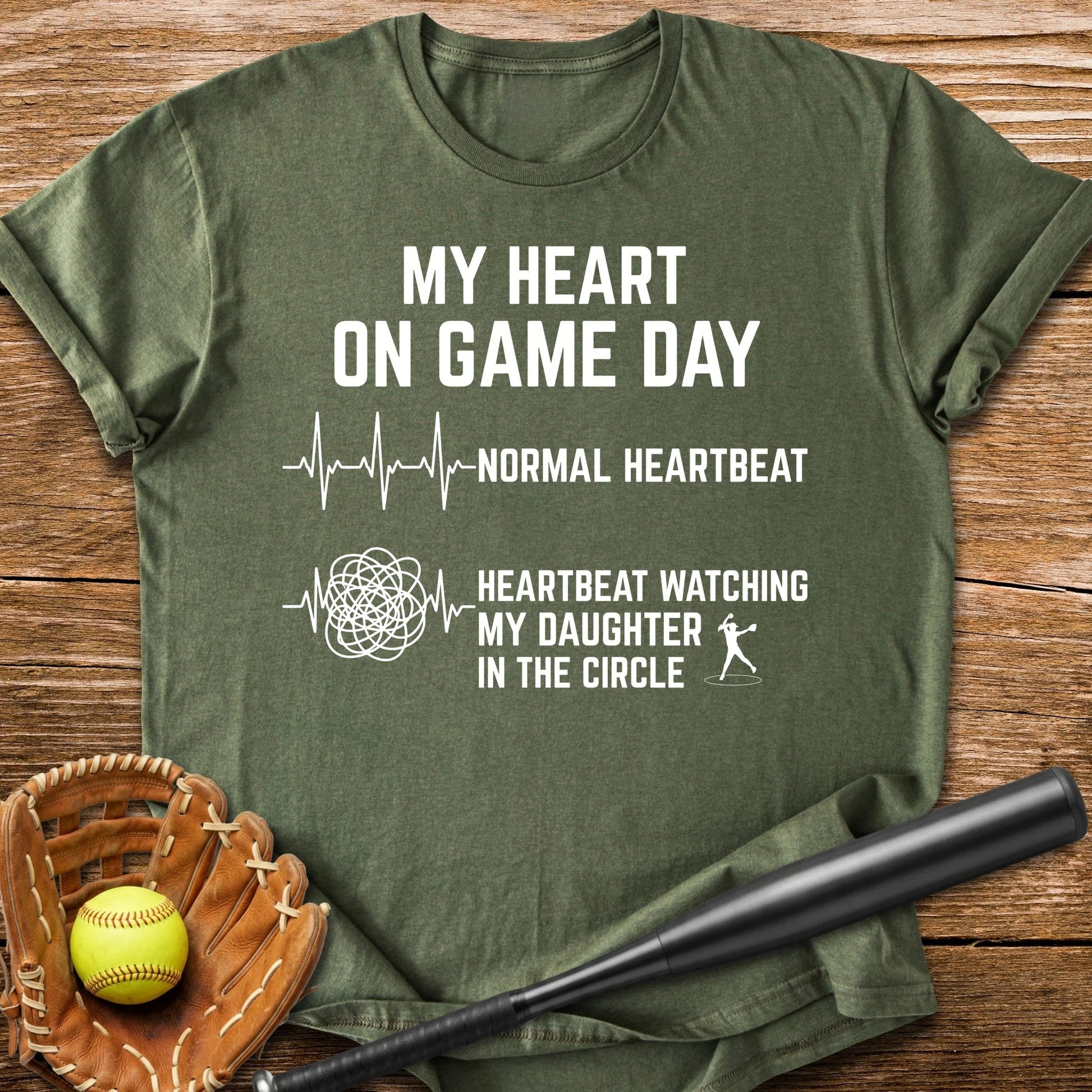 Daughter Circle Races My Heart - HomeRun PrintsT-Shirt