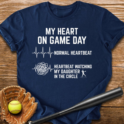 Daughter Circle Races My Heart - HomeRun PrintsT-Shirt