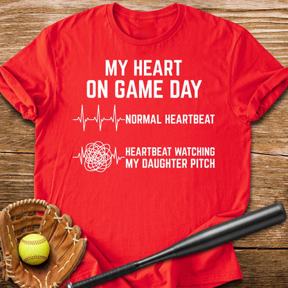 Daughter Pitch Races My Heart - HomeRun PrintsT-Shirt