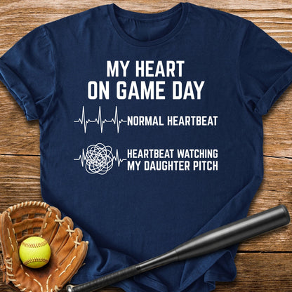 Daughter Pitch Races My Heart - HomeRun PrintsT-Shirt