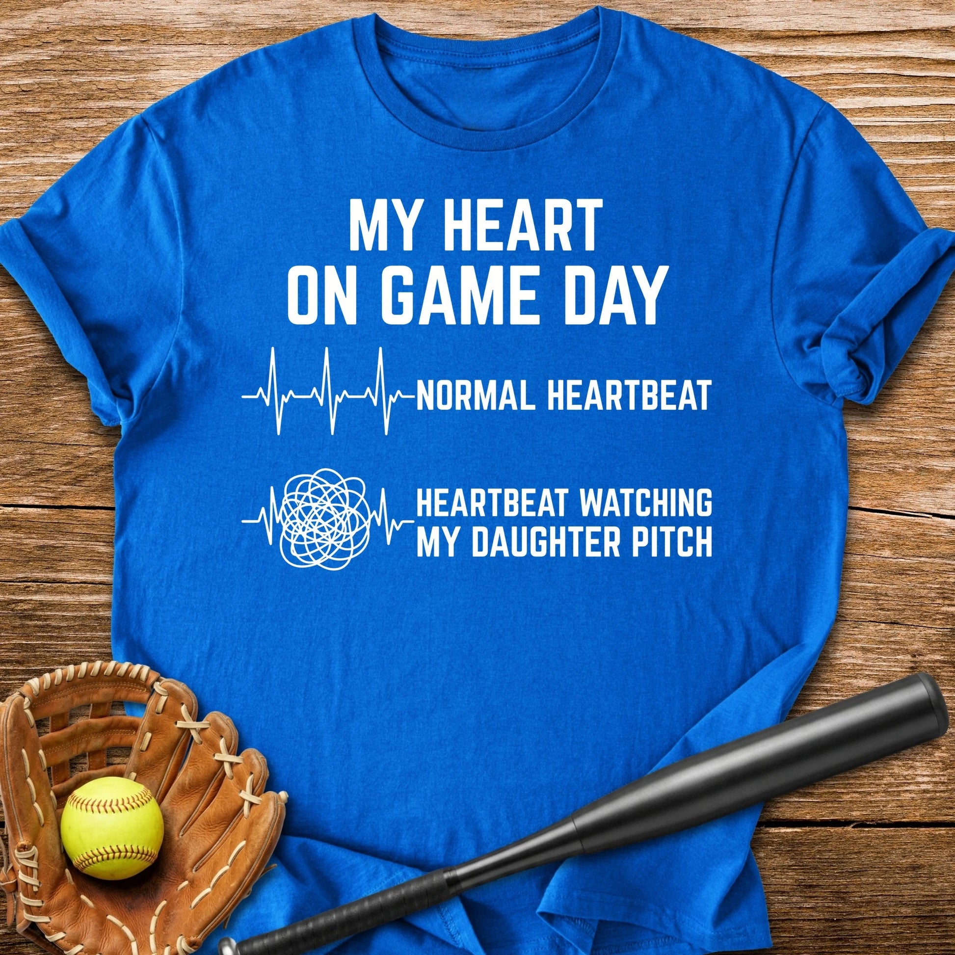 Daughter Pitch Races My Heart - HomeRun PrintsT-Shirt