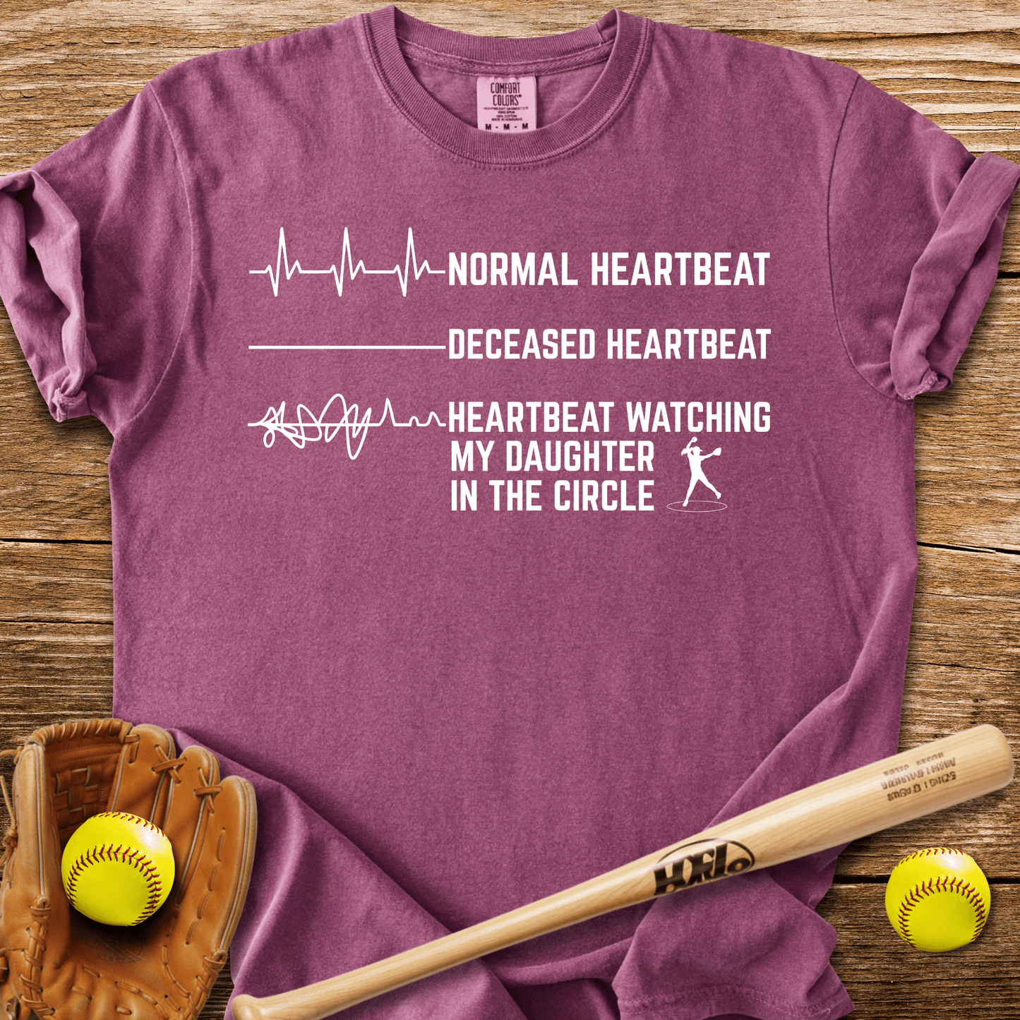 Daughter's Circle Flatlines Me T-Shirt - HomeRun PrintsComfort Colors