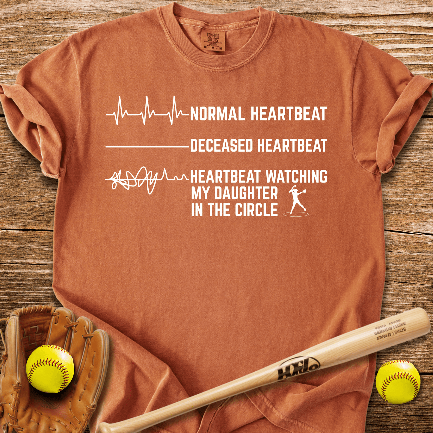 Daughter's Circle Flatlines Me T-Shirt - HomeRun PrintsComfort Colors