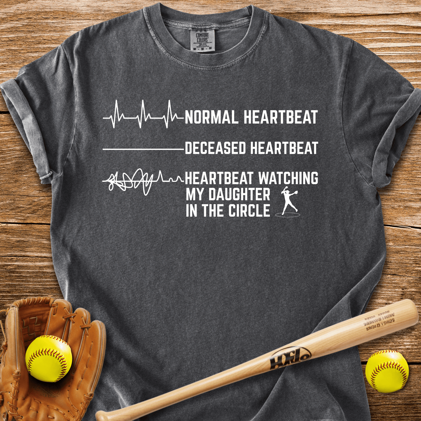 Daughter's Circle Flatlines Me T-Shirt - HomeRun PrintsComfort Colors