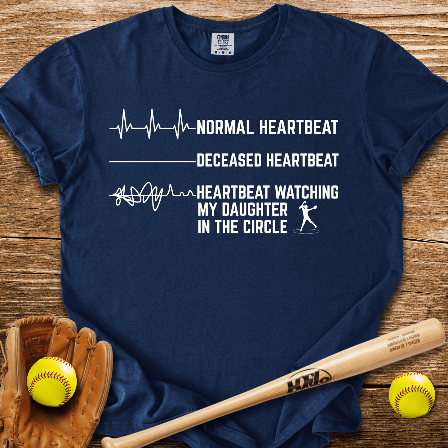 Daughter's Circle Flatlines Me T-Shirt - HomeRun PrintsComfort Colors