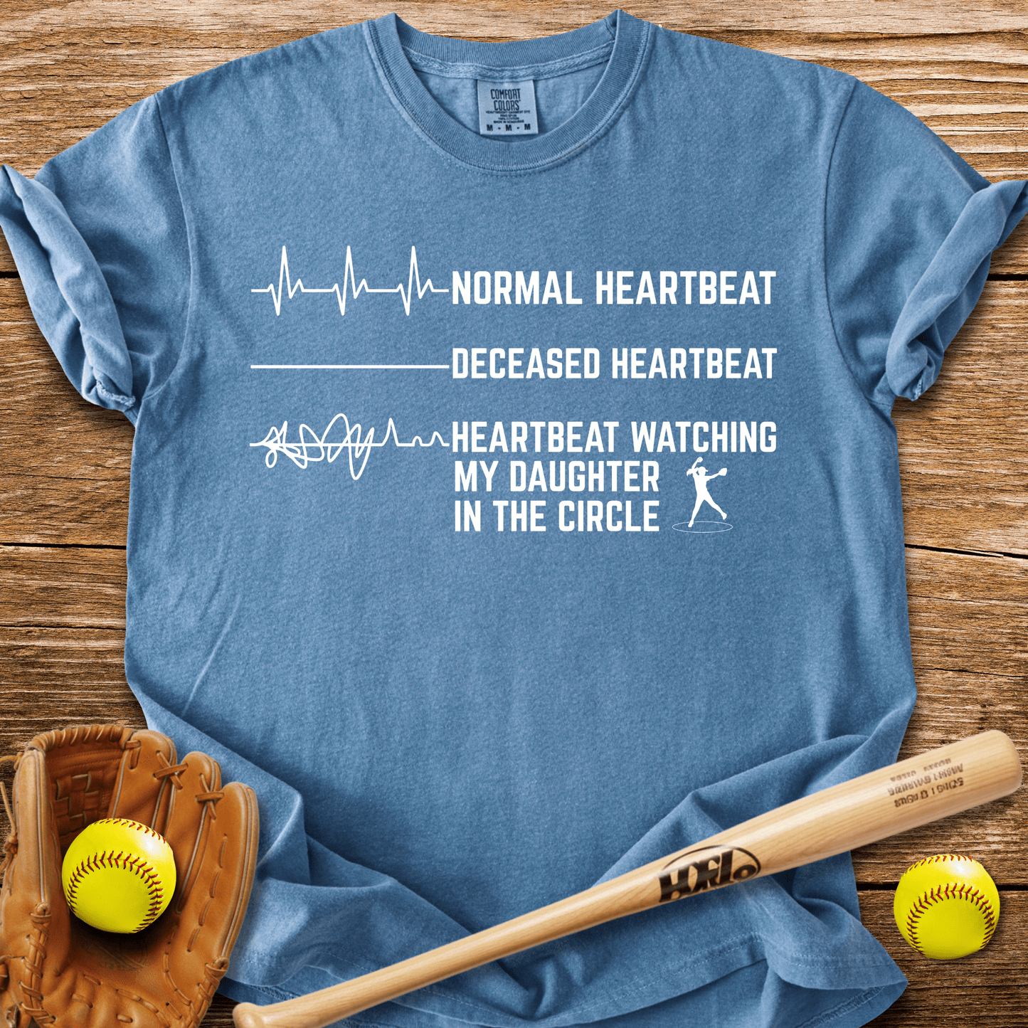 Daughter's Circle Flatlines Me T-Shirt - HomeRun PrintsComfort Colors