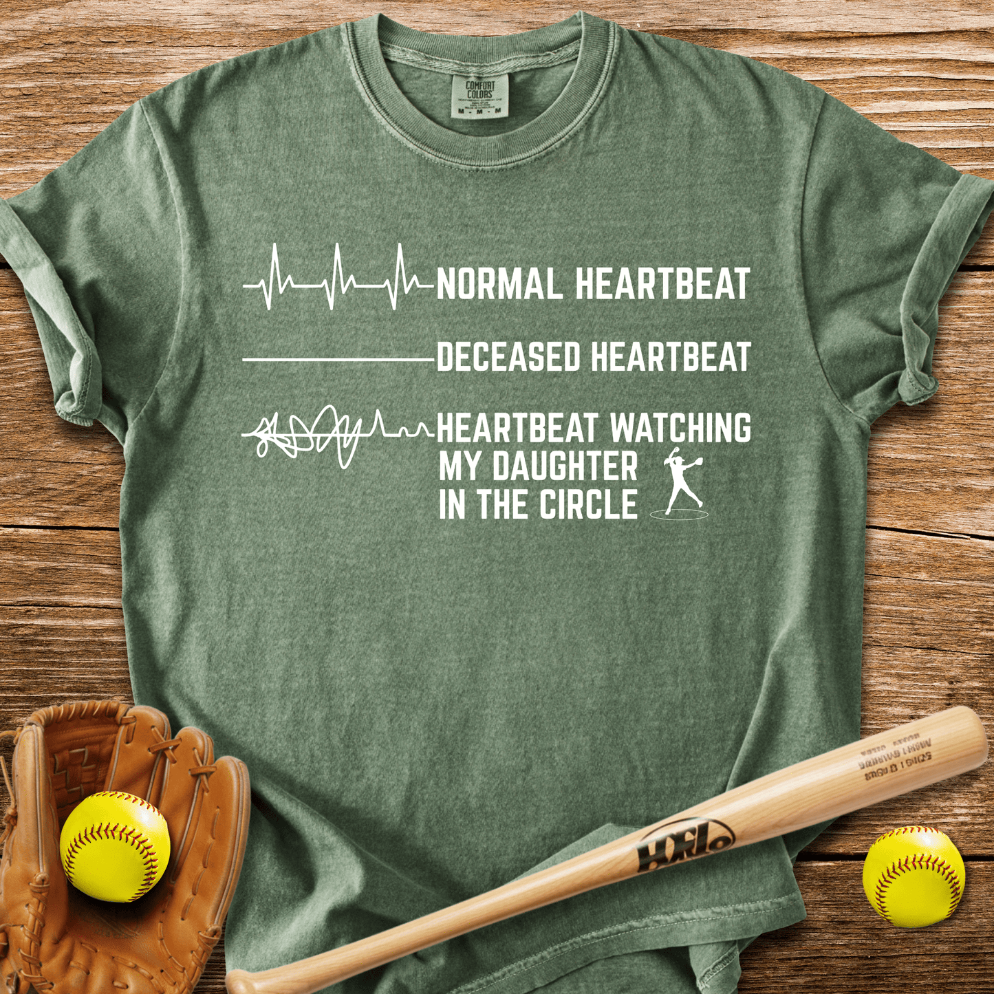 Daughter's Circle Flatlines Me T-Shirt - HomeRun PrintsComfort Colors