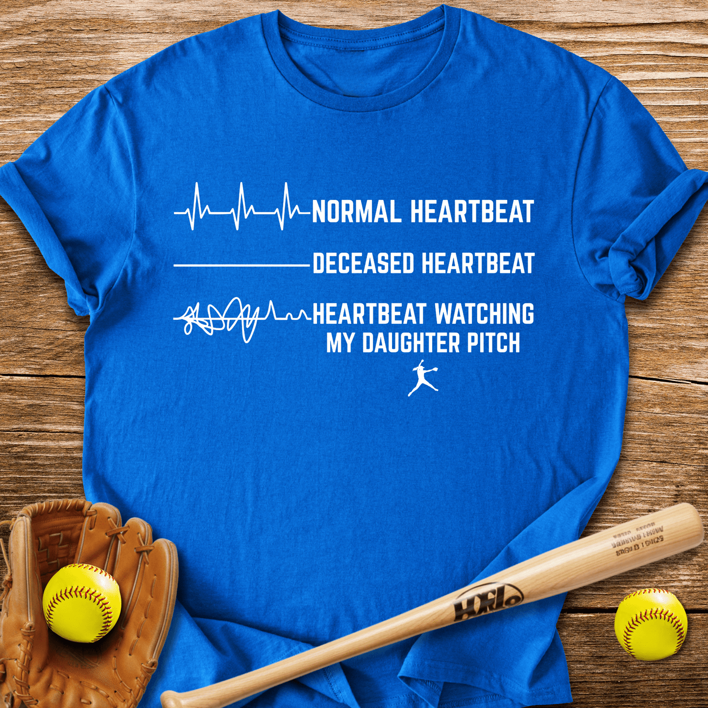 Daughter's Pitch Flatlines Me T-Shirt - HomeRun PrintsT-Shirt