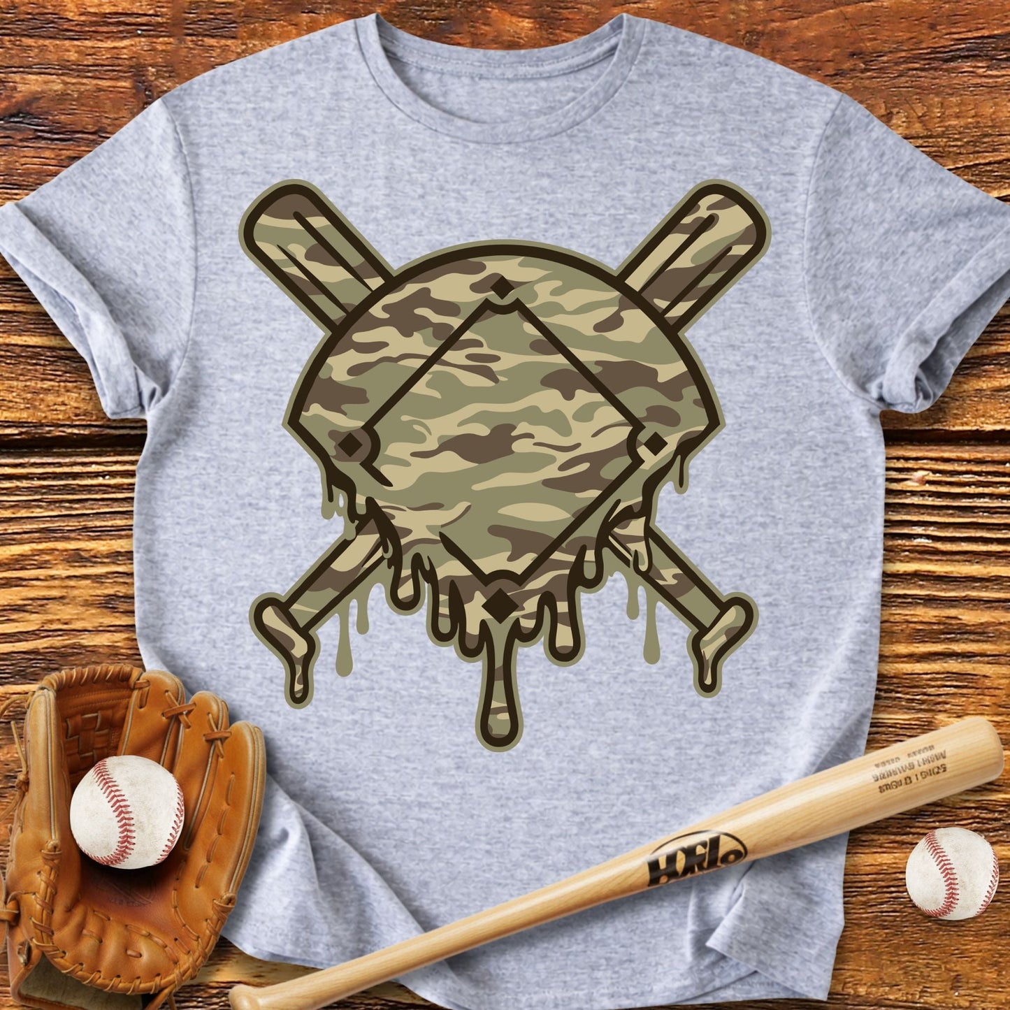 Diamond Camo Drip Adult T-Shirt - HomeRun PrintsT-Shirt
