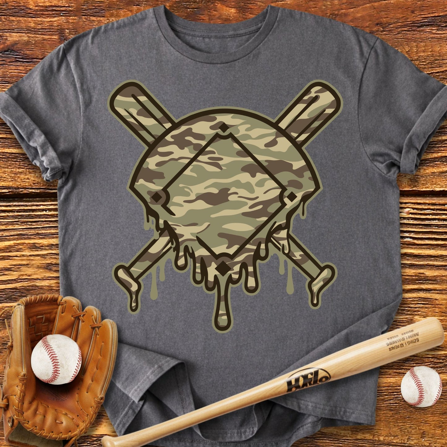 Diamond Camo Drip Adult T-Shirt - HomeRun PrintsT-Shirt