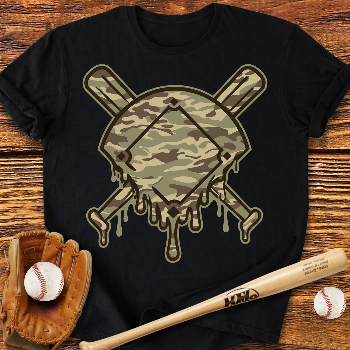 Diamond Camo Drip Adult T-Shirt - HomeRun PrintsT-Shirt