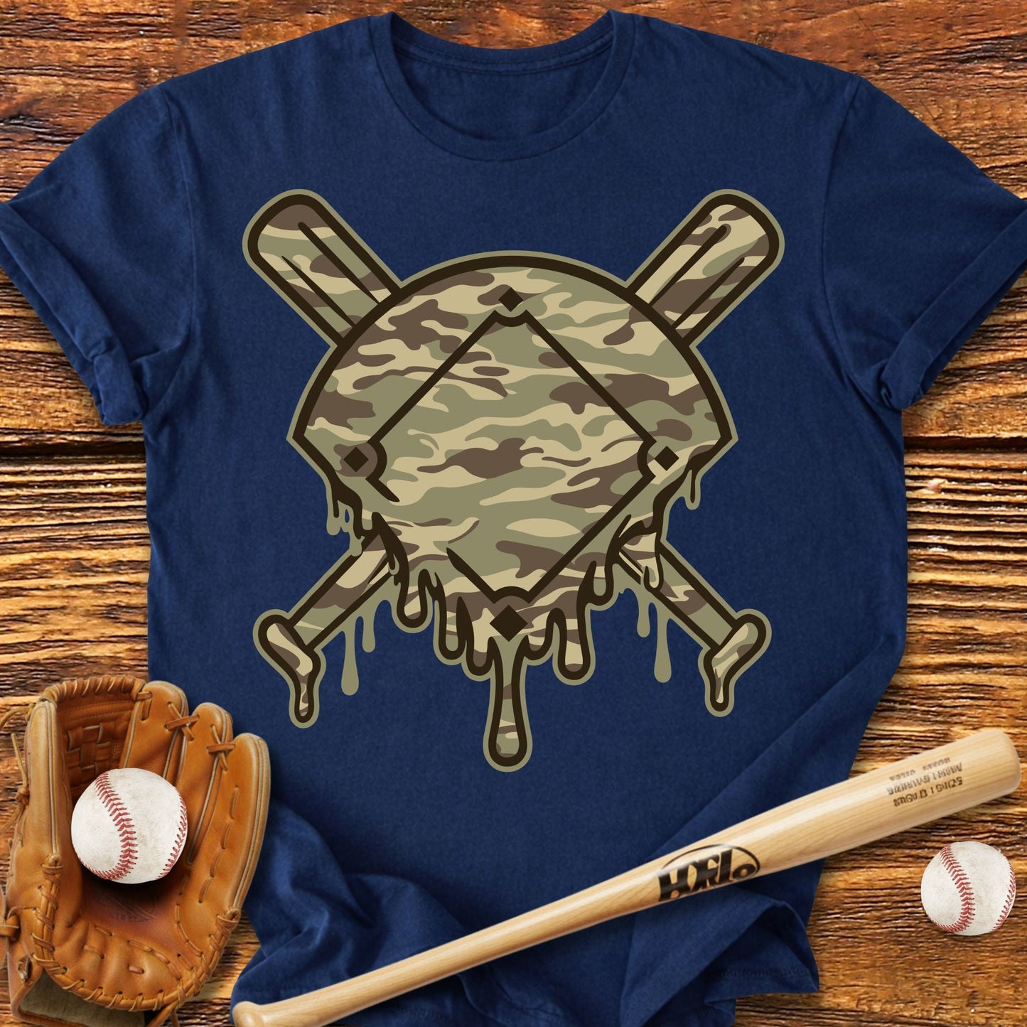 Diamond Camo Drip Adult T-Shirt - HomeRun PrintsT-Shirt