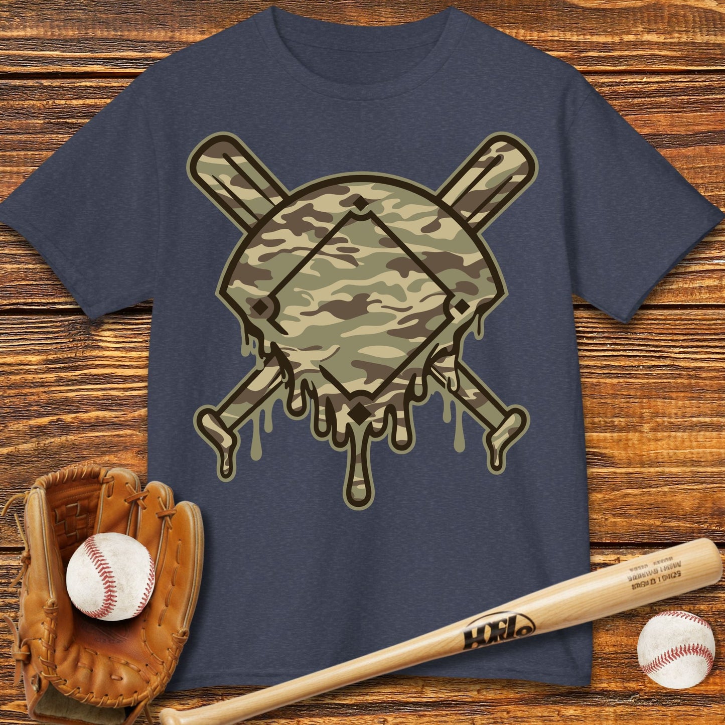 Diamond Camo Drip Kids T-shirt - HomeRun PrintsKids clothes