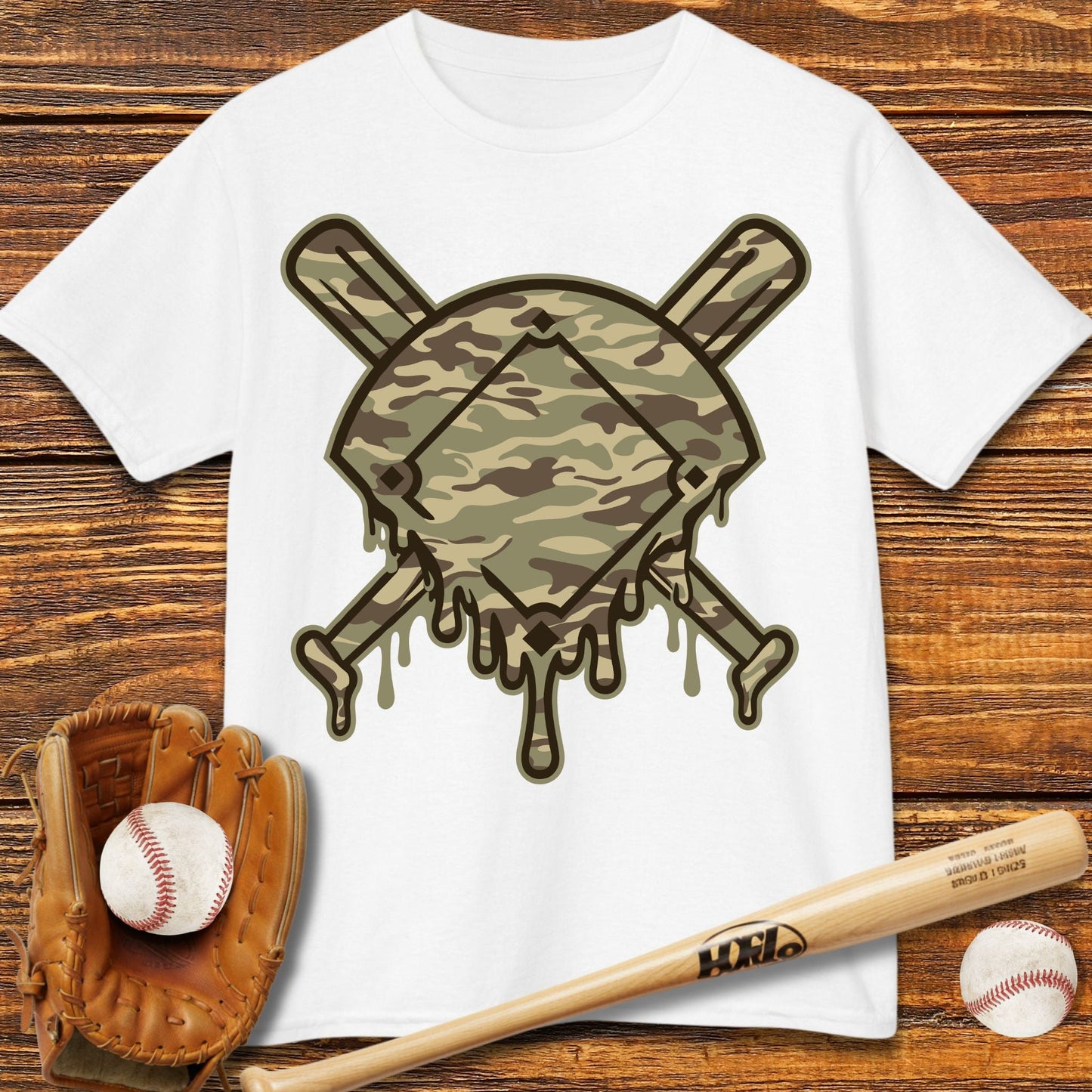Diamond Camo Drip Kids T-shirt - HomeRun PrintsKids clothes