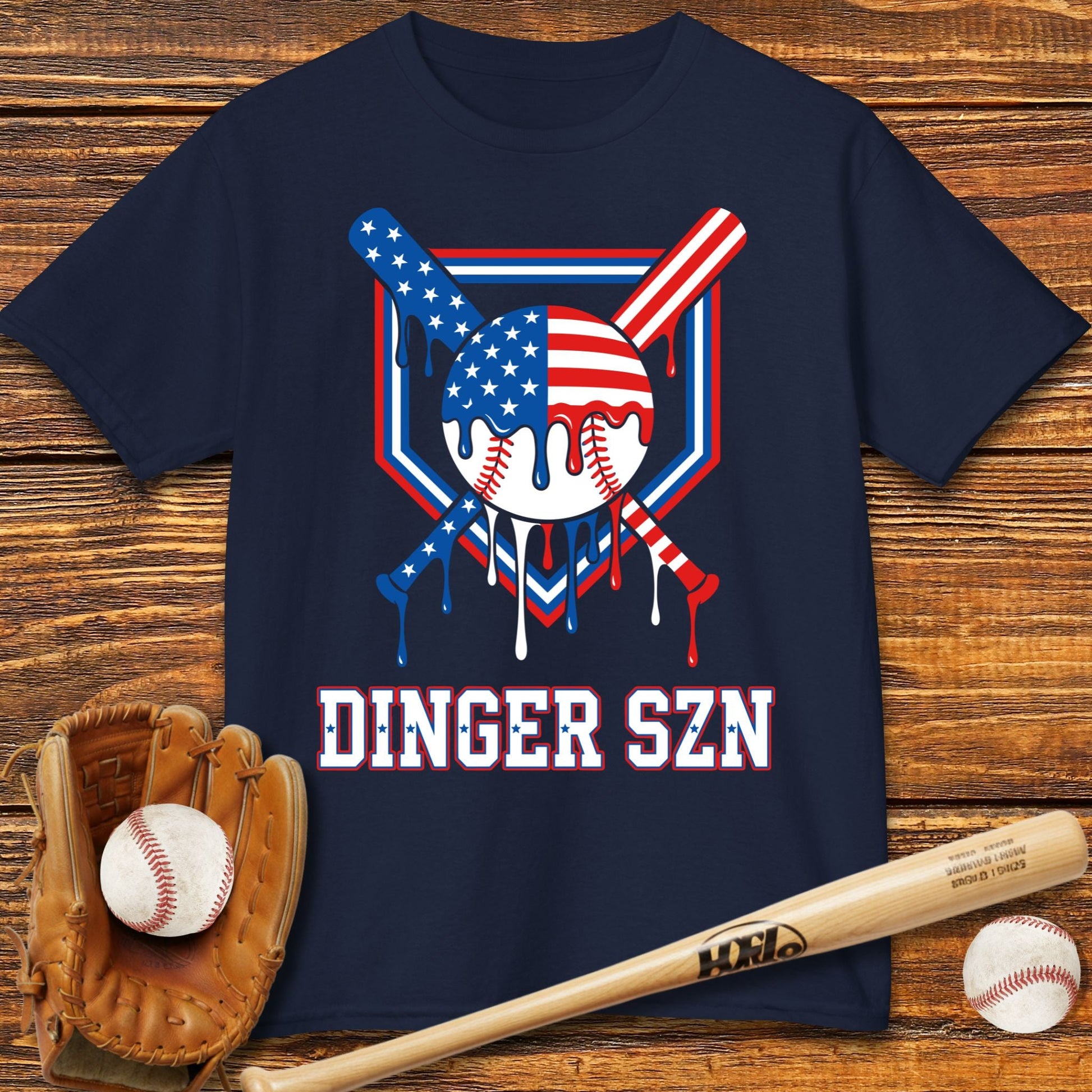 Dinger Szn Patriotic Kids T-shirt - HomeRun PrintsKids clothes