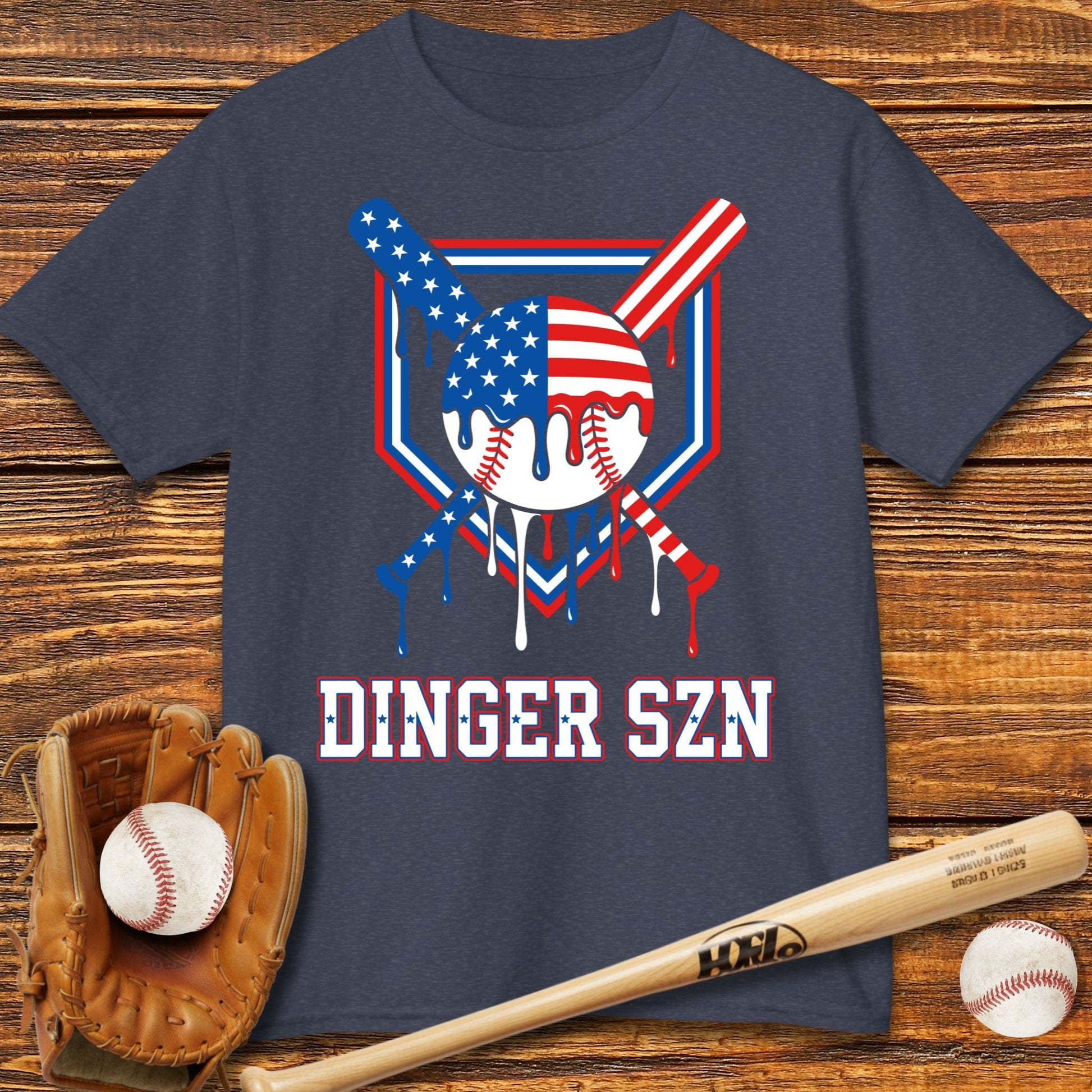 Dinger Szn Patriotic Kids T-shirt - HomeRun PrintsKids clothes