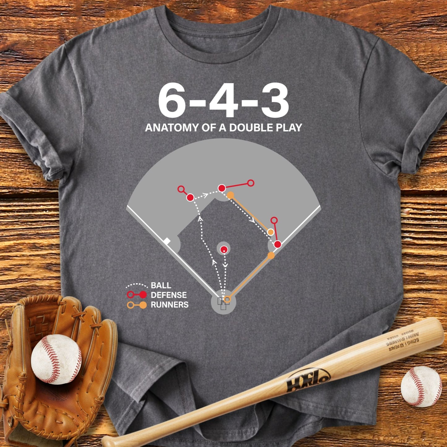 Double Play Baseball T-Shirt - HomeRun PrintsT-Shirt