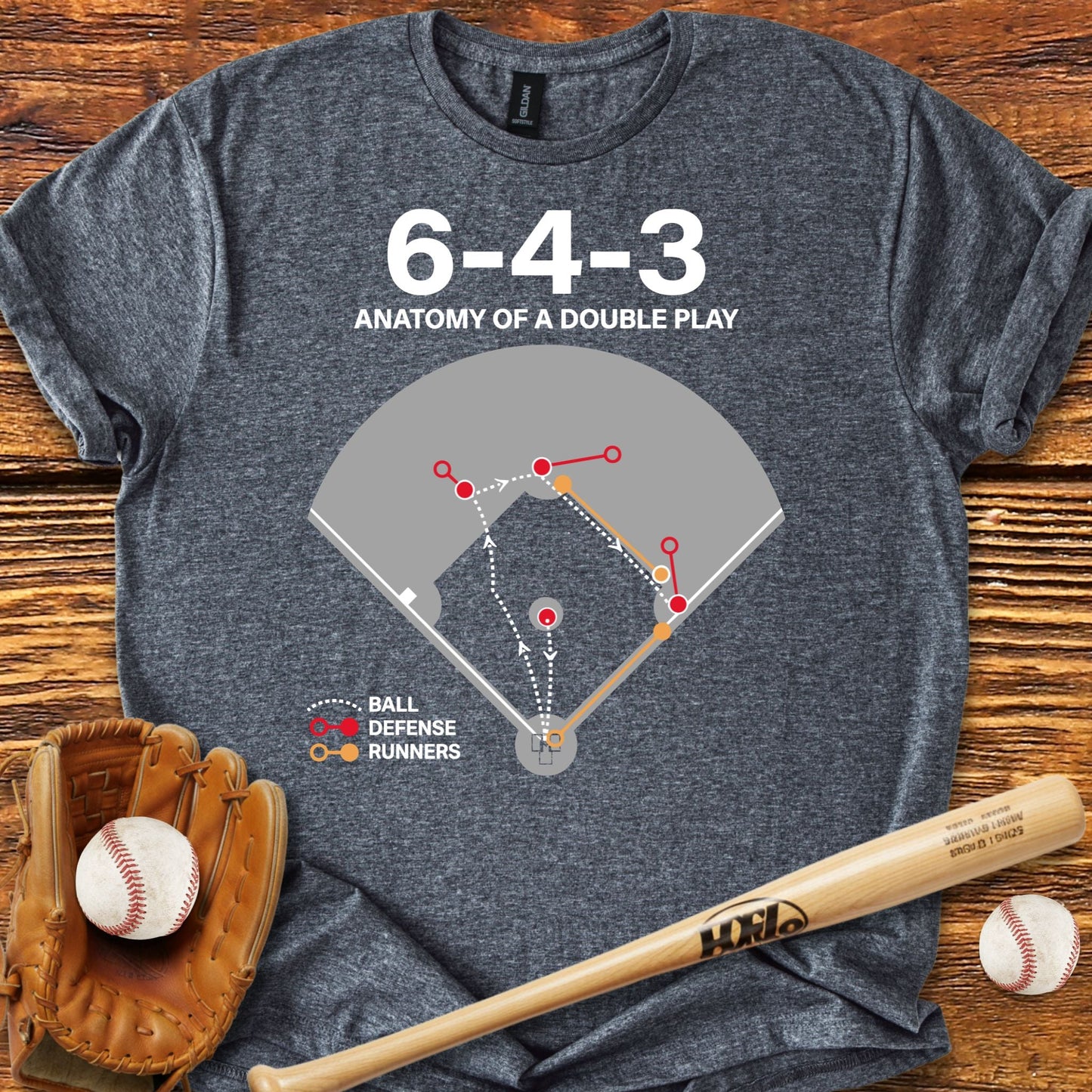 Double Play Baseball T-Shirt - HomeRun PrintsT-Shirt