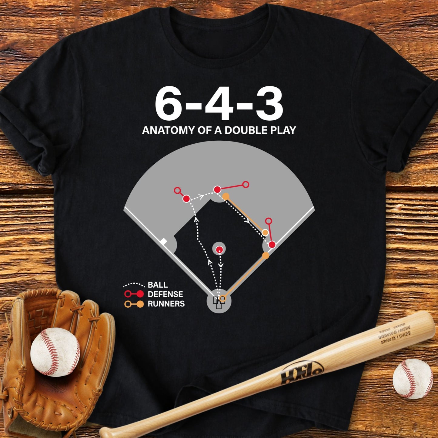 Double Play Baseball T-Shirt - HomeRun PrintsT-Shirt