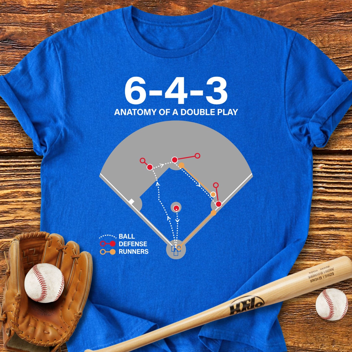 Double Play Baseball T-Shirt - HomeRun PrintsT-Shirt