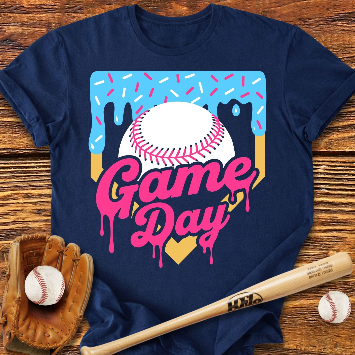 Drip Baseball Game Day Adult T-shirt - HomeRun PrintsT-Shirt