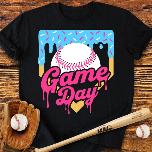 Drip Baseball Game Day Adult T-shirt - HomeRun PrintsT-Shirt