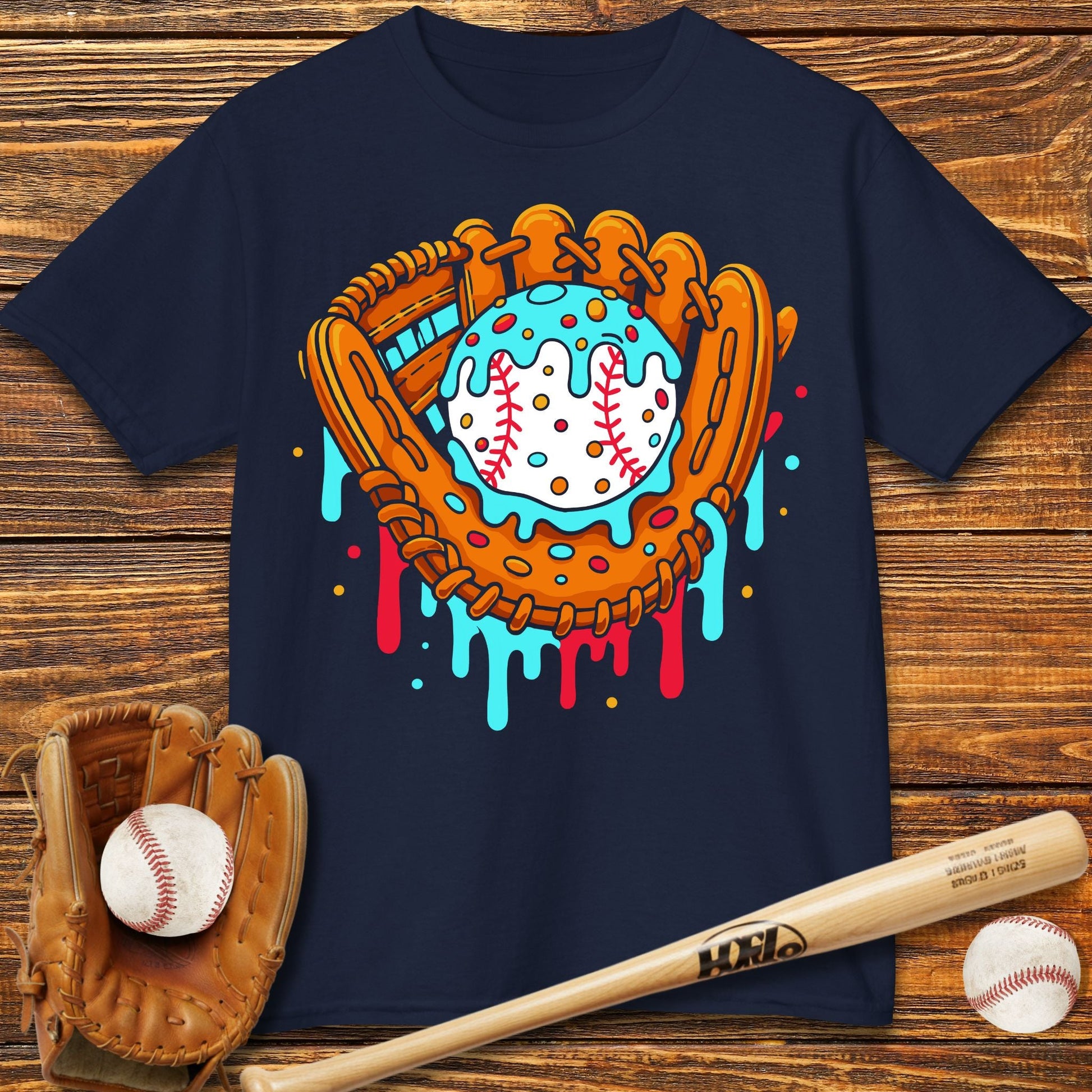 Drip Baseball Glove Kids T-Shirt - HomeRun PrintsKids clothes