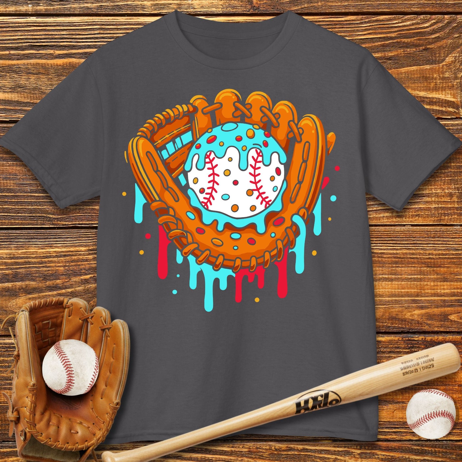 Drip Baseball Glove Kids T-Shirt - HomeRun PrintsKids clothes