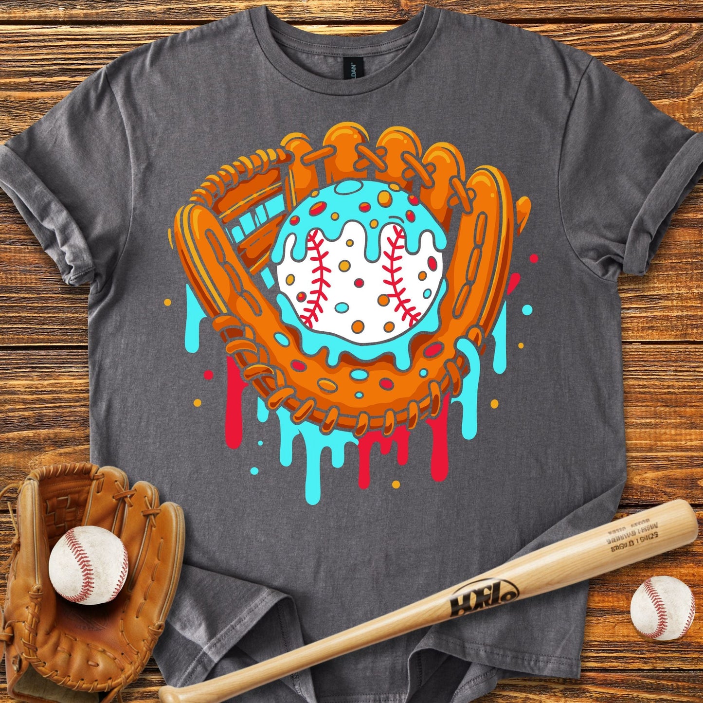 Drip Baseball Glove T-shirt - HomeRun PrintsT-Shirt